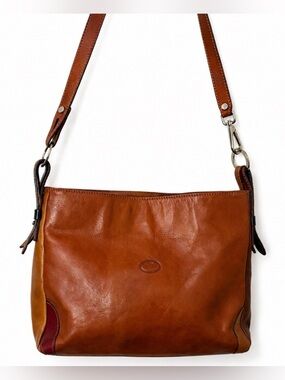 Cuoieria Fiorentina Brown Red Leather Shoulder Bag Red Made in Italy Purse